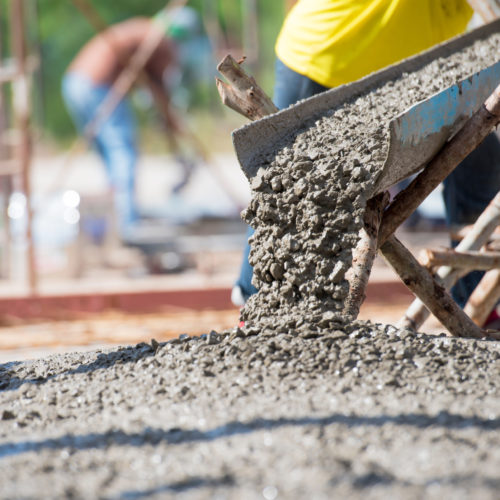 Selective focus of concrete pouring during commercial concreting floors of building